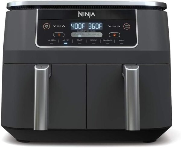 Ninja DZ201 Foodi 8 Quart 6-in-1 DualZone 2-Basket Air Fryer with 2 Independent Frying Baskets